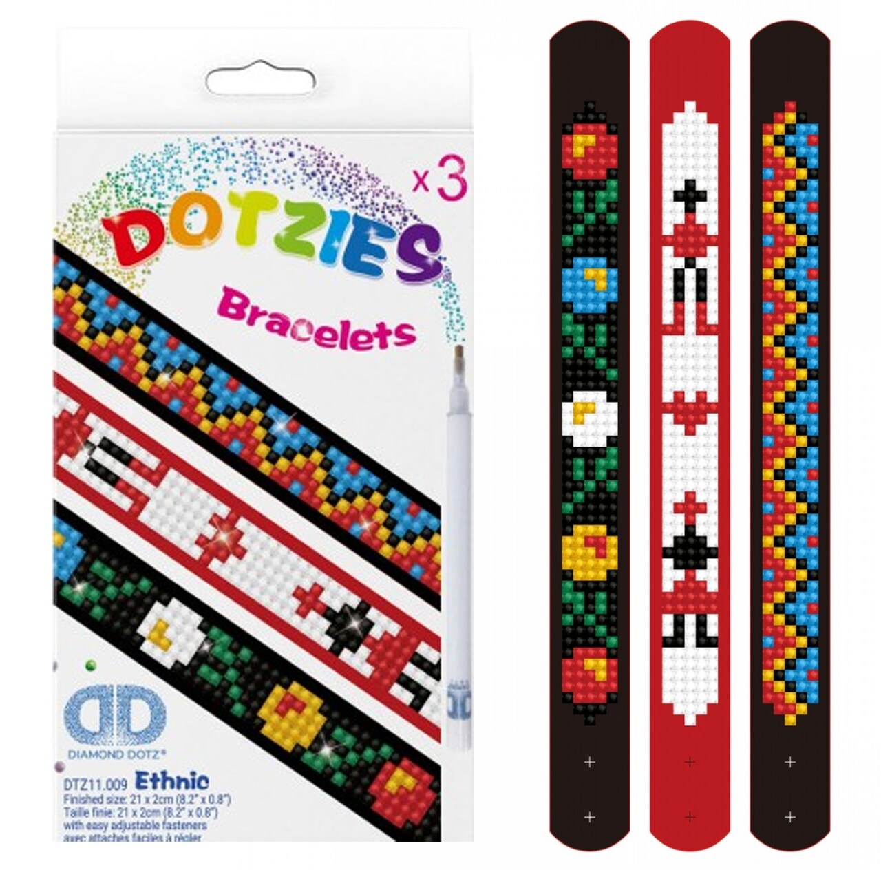 Diamond Dotz Kits Dotzies - Ethnic, Diamond Art Bracelet Making Kit Adults, Diy Bracelet Kit, Diamond Painting Bracelet Kit for Adults, Bracelet Making Kit, Bracelets Making Kit